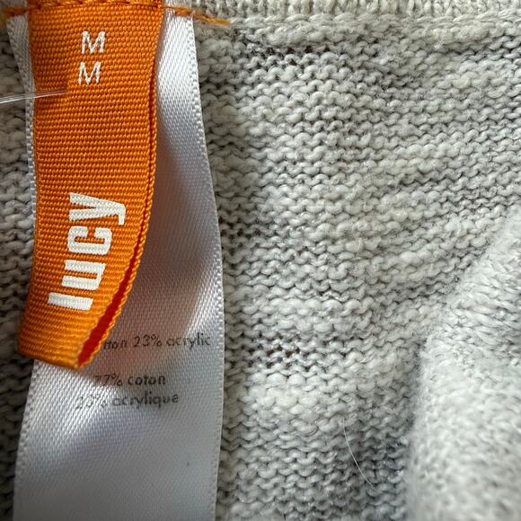 Lucy Cream Oatmeal Button Down Cowl Neck Cardigan Sweater Size M Lagenlook Boho - Picture 3 of 9